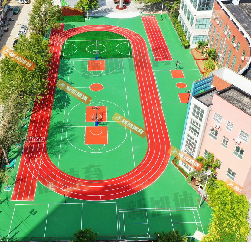 新旭體育鄭州市金水區(qū)新柳路小學(xué)?混合型跑道+硅PU球場+人造草坪 ?
